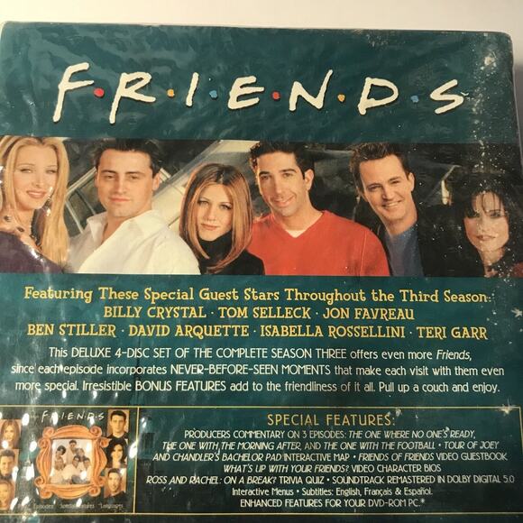 F.r.i.e.n.d.s 3rd TV Season DVD 15 yrs Celebration Stiller Selleck Crystal New - Picture 6 of 6